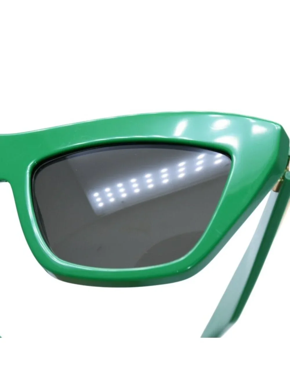 Bottega Veneta Cat Eye Sunglasses Eyewear L 55 Green Gold